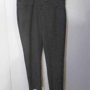 EST.1946 #4 Women's Pants Leggings Stretch Sz XL Black/ White Polka-dot Preowned